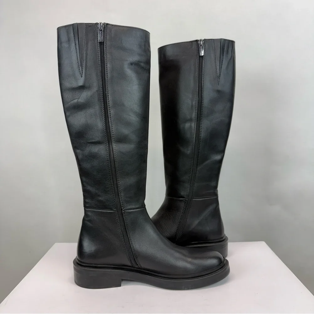 New La Canadienne Leather Knee High Boot Black Sz 9.5